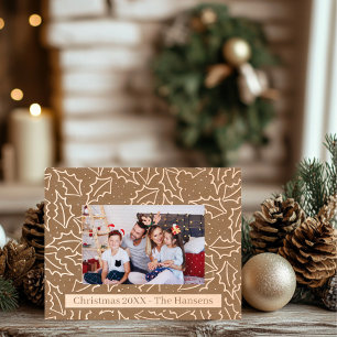 Personalizable Christmas Holly Wooden  Etched Frames