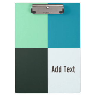 Personalizable Coal Ivory Teal Blue Turquoise Clipboard