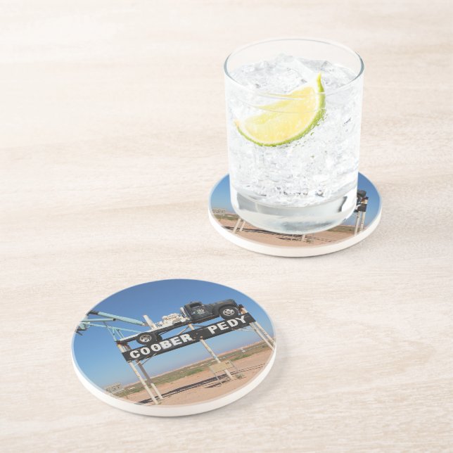 Personalizable Coober Pedy Outback Souvenir Coaster (Side)