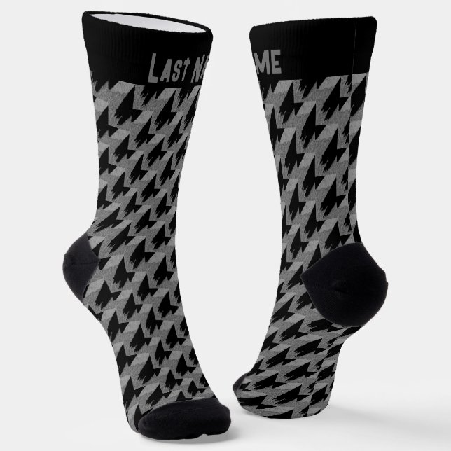 Personalizable Cool Brush Stroke Pattern Socks (Angled)