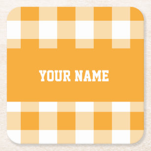 Personalizable cool home décor square paper coaster