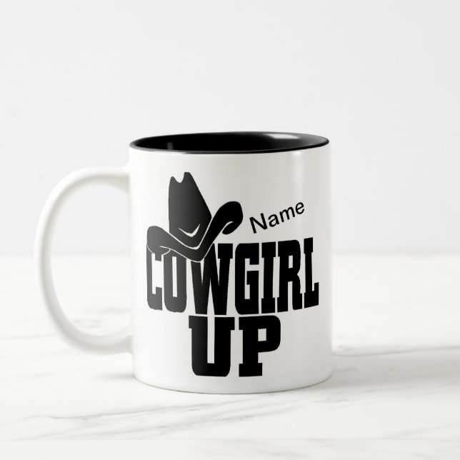 Personalizable Cowgirl Up Coffee Mug (Left)