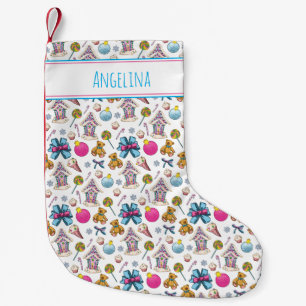 Personalizable Cute And Adorable Pink Christmas Small Christmas Stocking
