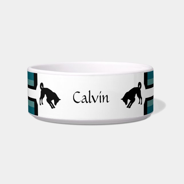 Personalizable Dog food Bowl in white HAMbWG (Front)