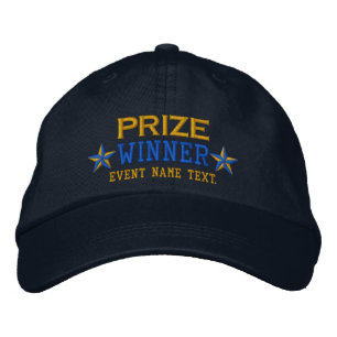 Personalizable Edit Text Prize Winner Embroidery Embroidered Hat