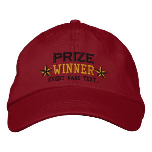 Personalizable Edit Text Prize Winner Embroidery Embroidered Hat
