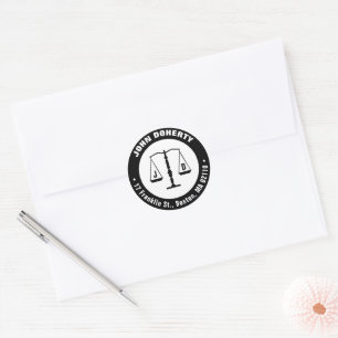Personalizable Elegant Scales of Justice Classic Classic Round Sticker