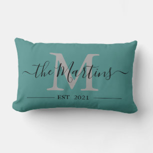Personalizable Family Name Elegant Calligraphy Lumbar Cushion