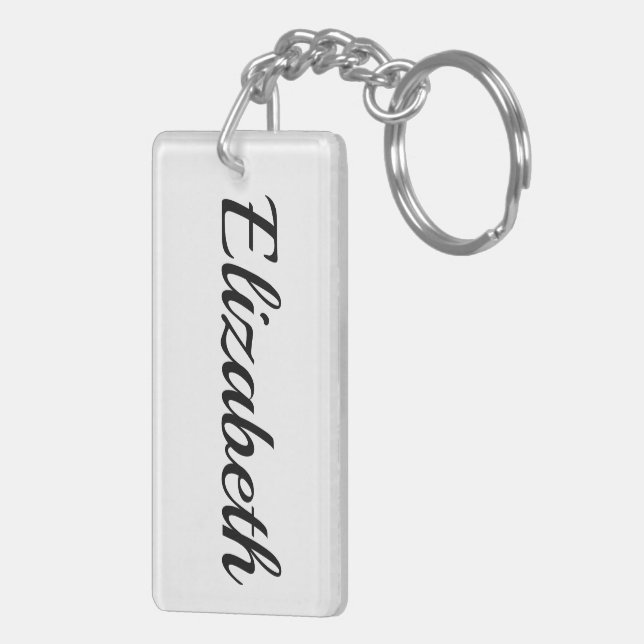 personalizable first name Elizabeth black white Key Ring (Back Right)