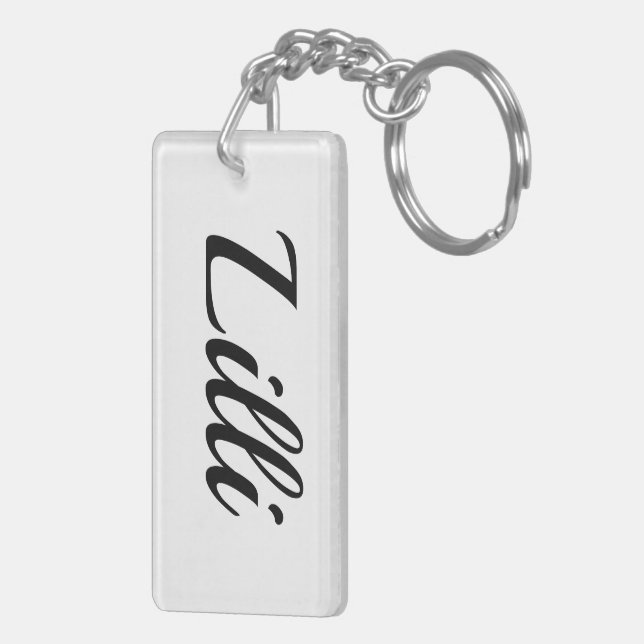 personalizable first name Lilli black and white Key Ring (Back Right)