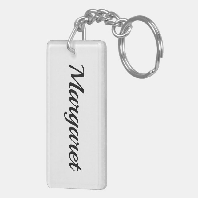 personalizable first name Margaret black white Key Ring (Back Right)