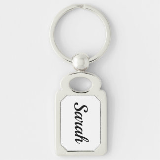 personalizable first name Sarah black and white Key Ring