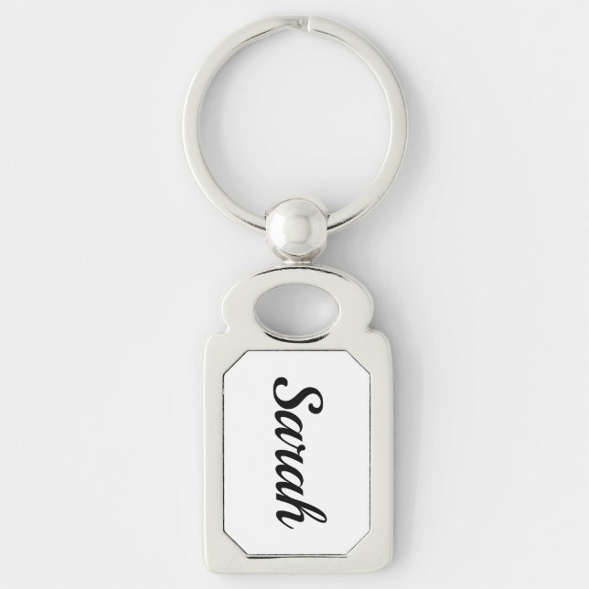 personalizable first name Sarah black and white Key Ring (Front)