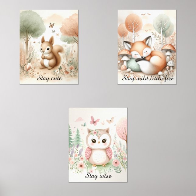 Personalizable Forest Animal  Baby Room Nursery (Front)