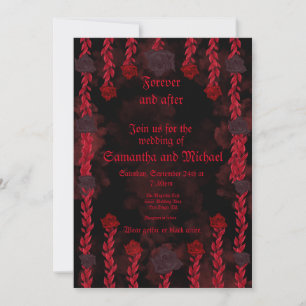 Personalizable Gothic black and red roses Invitation