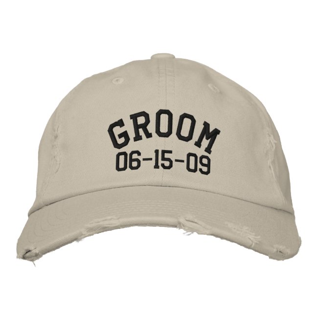 Personalizable Groom Embroidered Hat (Front)