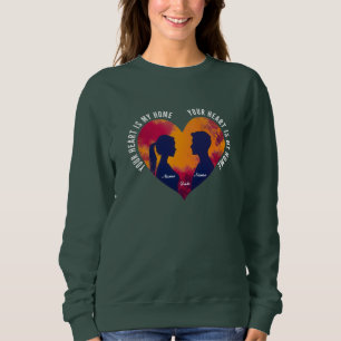 Personalizable Heart Home Romantic Couple Women's Sweatshirt