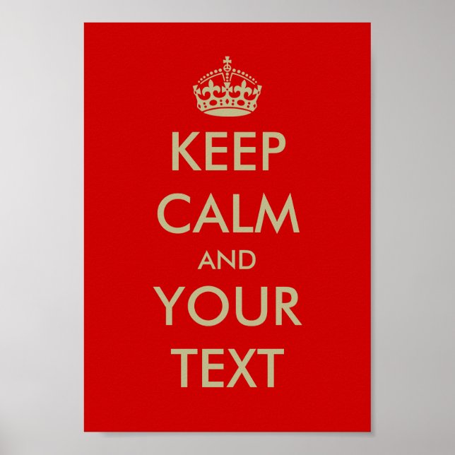 Personalizable Keep calm poster | Customise text (Front)