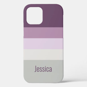 Personalizable - Magenta Purple Pink Grey Grey iPhone 12 Pro Case
