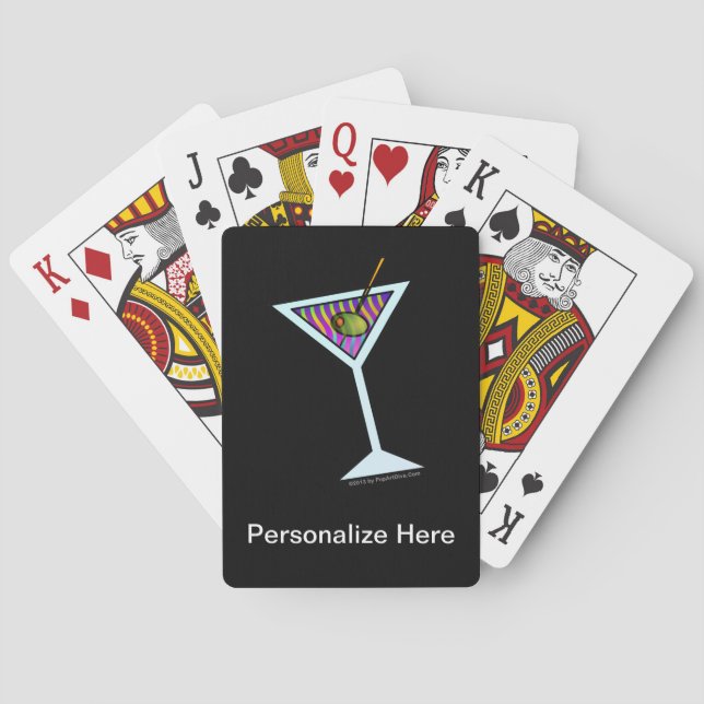 Personalizable MARTINI ART PLAYING CARDS (Back)