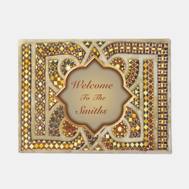 Personalizable mediaeval mosaics doormat (Front)