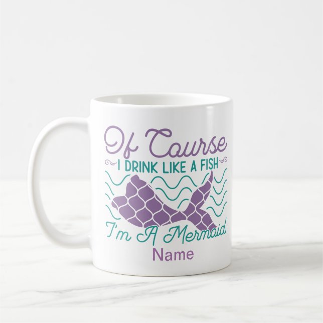 Personalizable Mermaid Coffee Mug (Left)