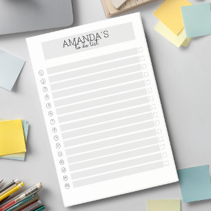 Personalizable Modern Gray White Post-it adhesive Post-it Notes