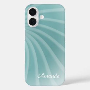 Personalizable - Modern Stylish Pastel Teal Green iPhone 16 Case