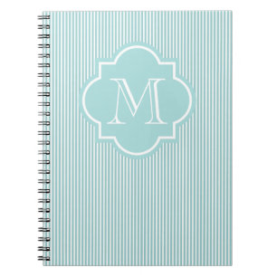 Personalizable Monogram M notebook Turquoise