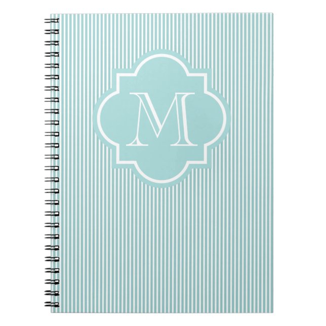 Personalizable Monogram M notebook | Turquoise (Front)