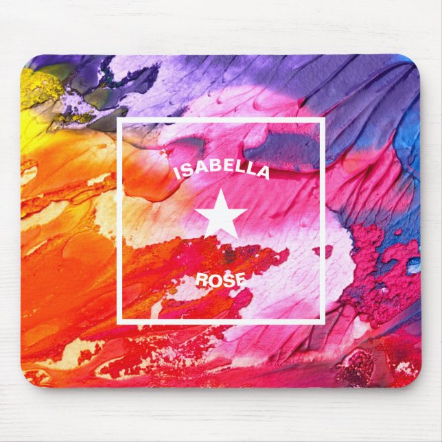Personalizable Monogrammed Abstract Art Mouse Pad (Front)