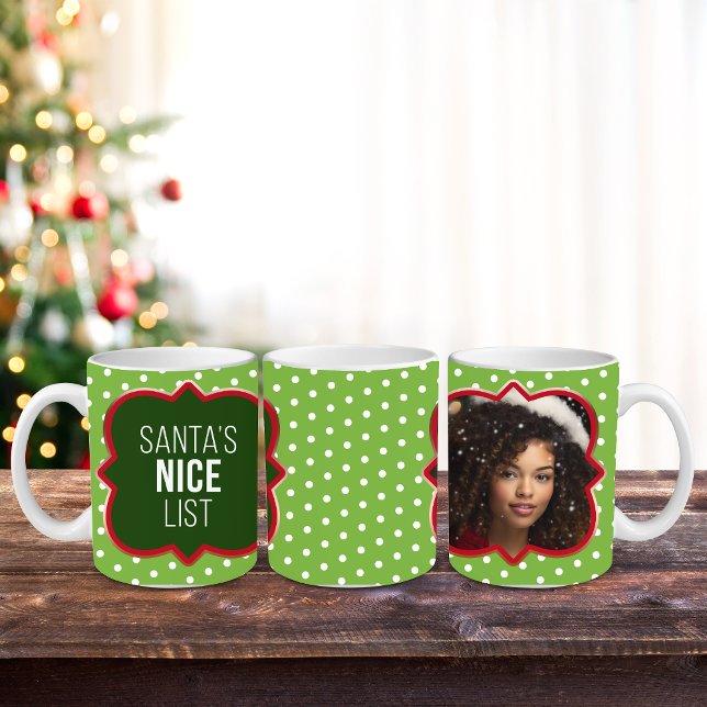 Personalizable "Nice List" Photo Mug, 11 oz Coffee Mug (Creator Uploaded)