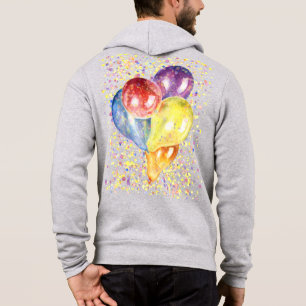 Personalizable Painted Balloon Confetti Watercolor Hoodie