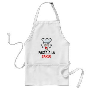 Personalizable pasta apron with custom name