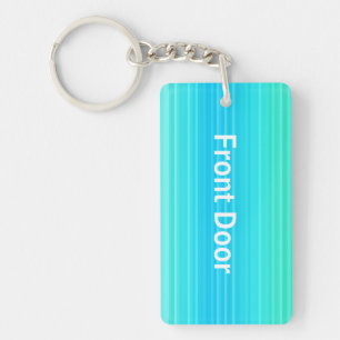 Personalizable Pastel Turquoise Blue Green Pattern Key Ring