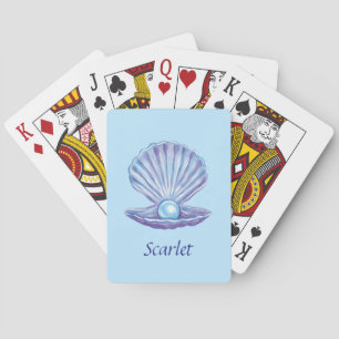 Personalizable Pearl of the Ocean (Blue) Playing Cards