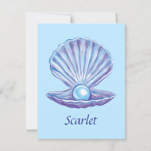 Personalizable Pearl of the Ocean (Blue)  Postcard