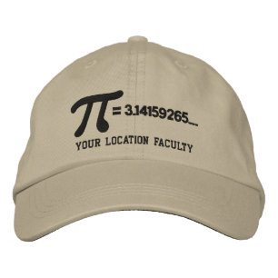 Personalizable Pi Formula Embroidered Hat