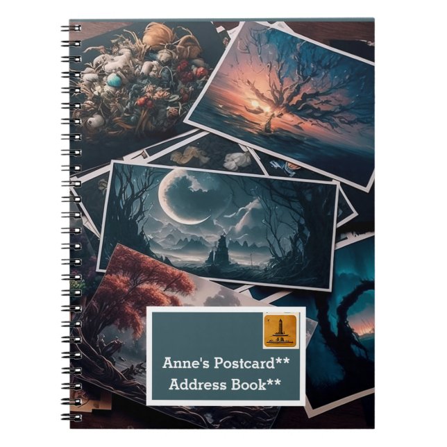 Personalizable Postcard Themed Notebook (Front)