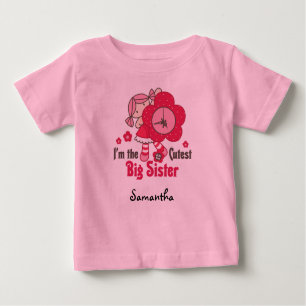 Personalizable Rag Doll Cutest Big Sister Baby T-Shirt