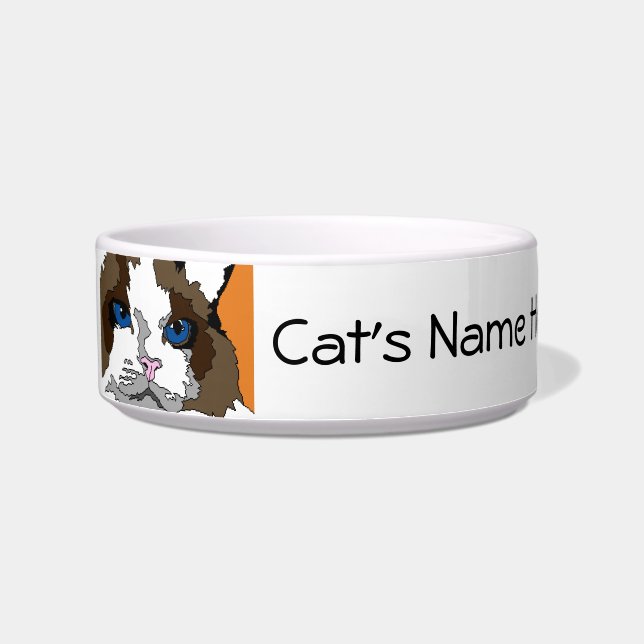 Personalizable Ragdoll Cat Bowl (Left)