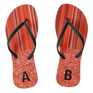 Personalizable Red Black White Jandals