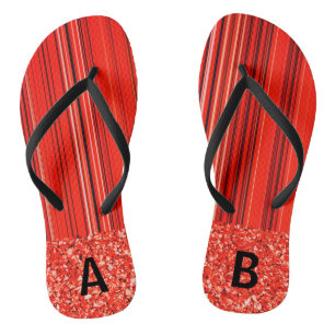 Personalizable Red Black White Jandals