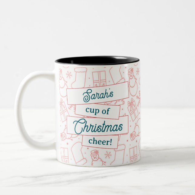 Personalizable Red Cup of Cheer Christmas Mug (Left)