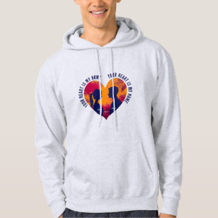Personalizable Romantic Couple Silhouette Heart Hoodie