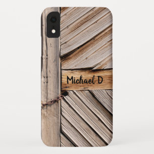 Personalizable Rustic Wooden Door with Chain Lock Case-Mate iPhone Case