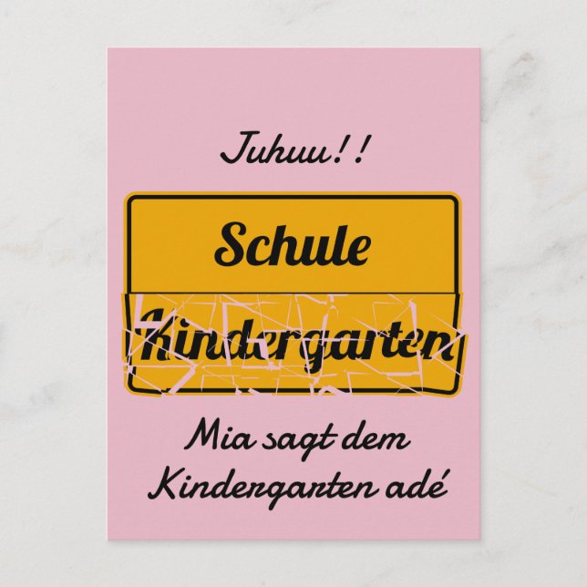 personalizable schooling with a school bag postcard (Front)