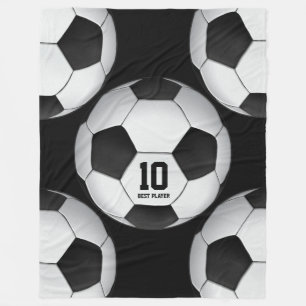 Personalizable Soccer Football ball Fleece Blanket