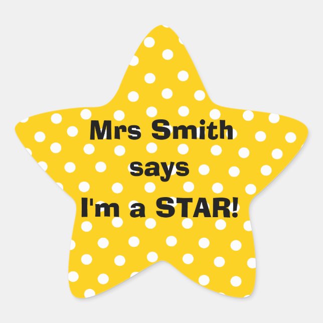 Personalizable Teacher stickers -  I'm a star (Front)