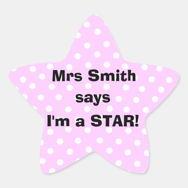 Personalizable Teacher stickers -  I'm a star (Front)